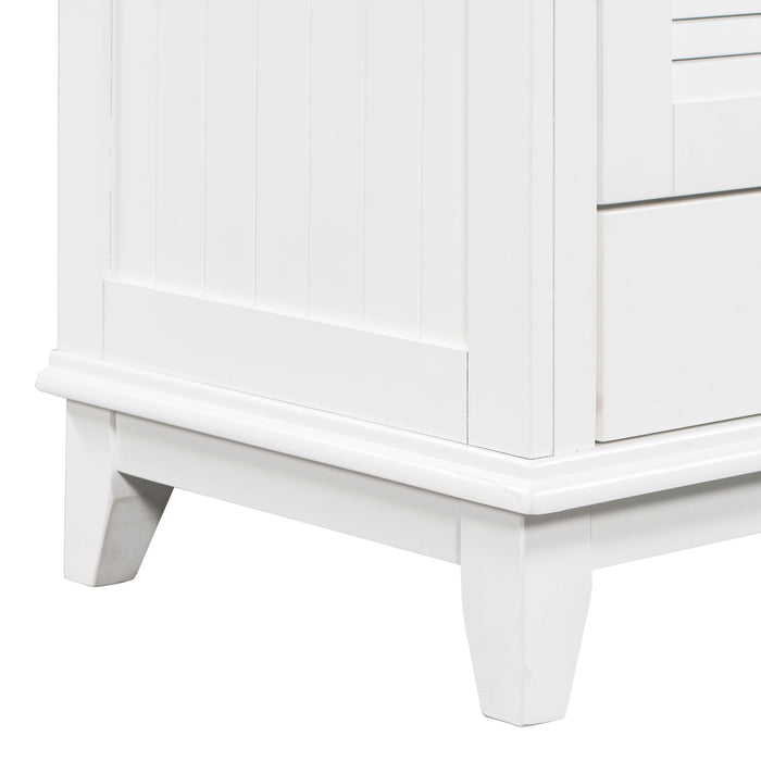 Bathroom Vanity Base Without Sink, Bathroom Cabinet With Two Doors And One Drawer - White