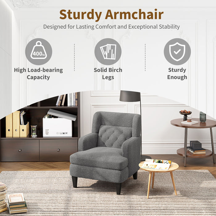 Upholstered Accent Chair Tufted Armchair For Living Room And Bedroom