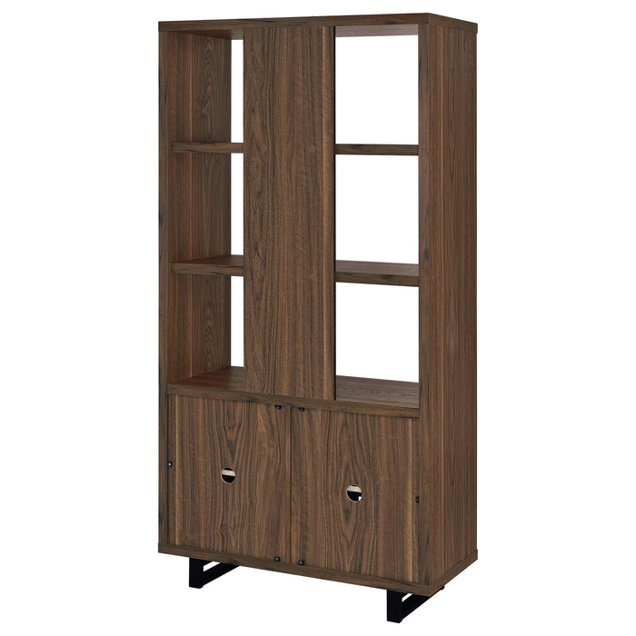 Maddox - 3 Shelf Cabinet Bookcase - Walnut