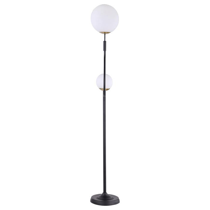 Dacki - Dual Spherical Bulb Metal Floor Lamp - Black