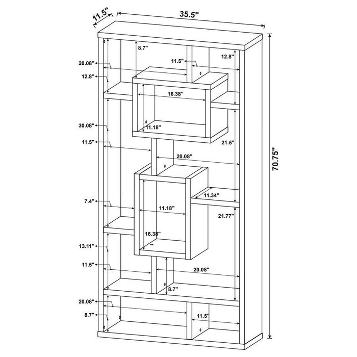 Howie - 10-shelf Bookcase