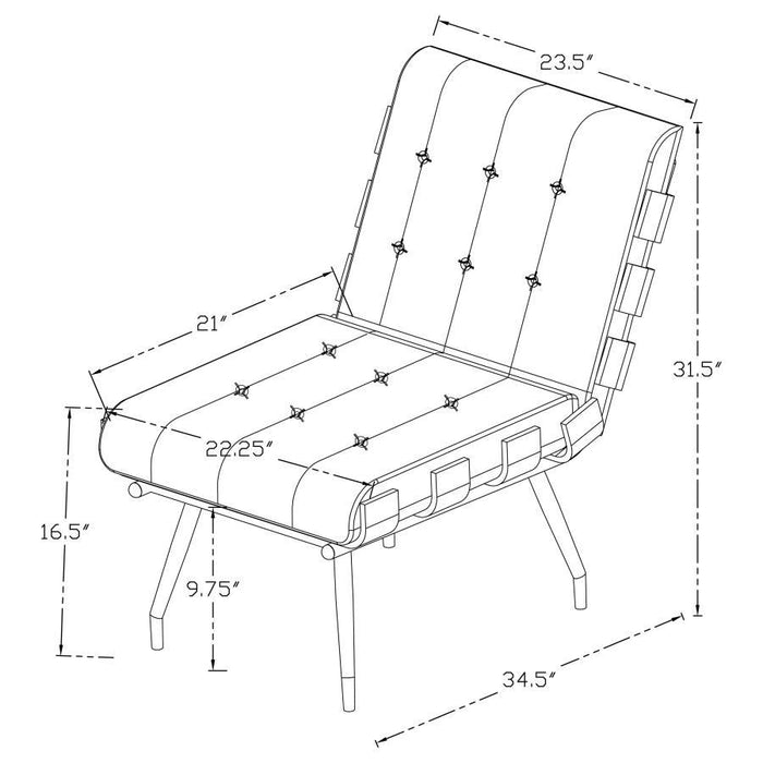 Aloma - Upholstered Tufted Armless Accent Chair