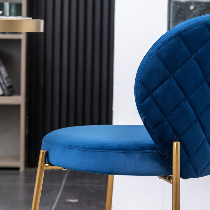 Amoa - Contemporary Velvet Upholstery Dining Chair - Blue