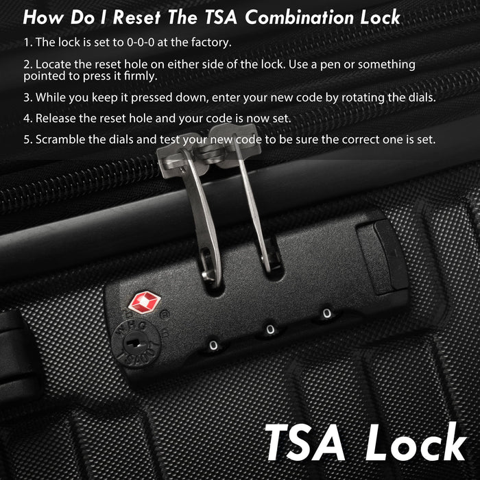 Luggage With Tsa Lock Spinner Wheels Hardside Expandable Luggage Travel Suitcase Check In Luggage ABS 24"