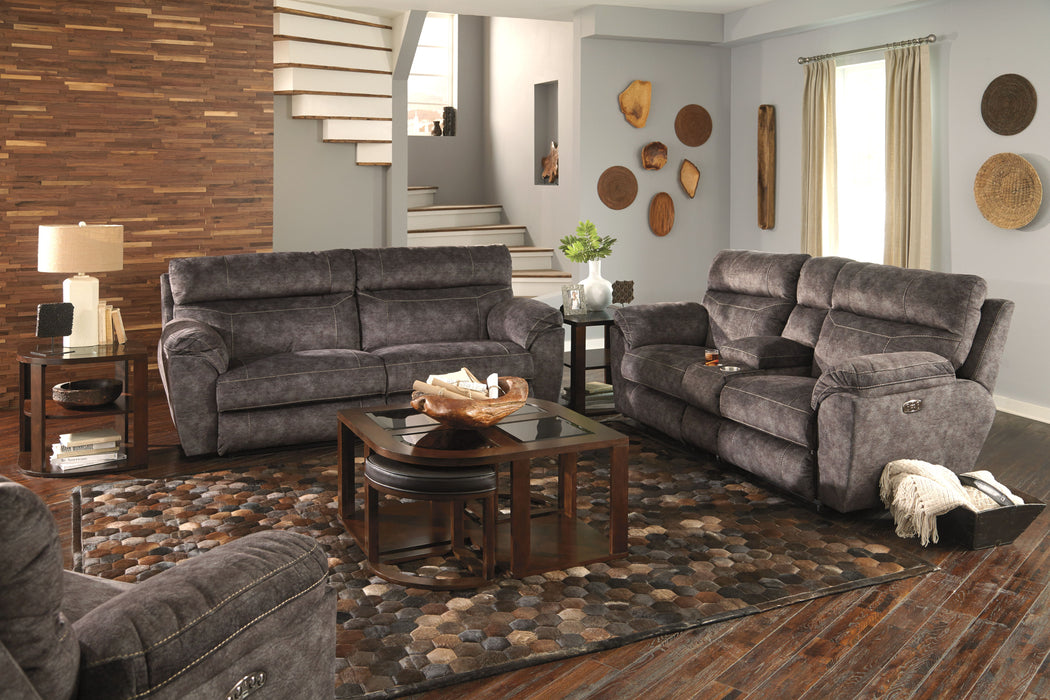 Sedona - Power Hdrst With Lumbar Lay Flat Reclining Console Loveseat With Storage & Cupholders