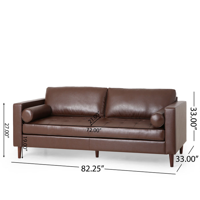 Modern Comfy 3 Seat Sofa With Wooden Legs, For Living Room And Study