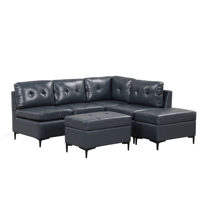 L-Shaped Corner Sofa Sectional Sofa Couch With Movable Storage Ottomans For Living Room