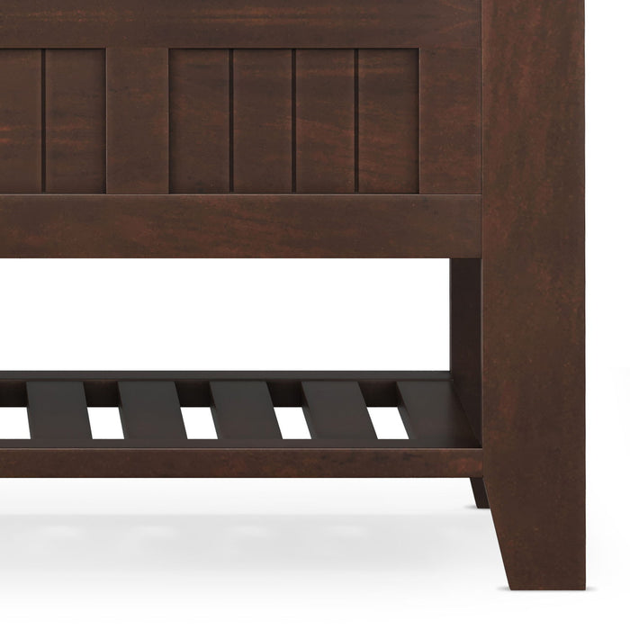 Acadian - Entryway Storage Bench with Shelf - Brunette Brown