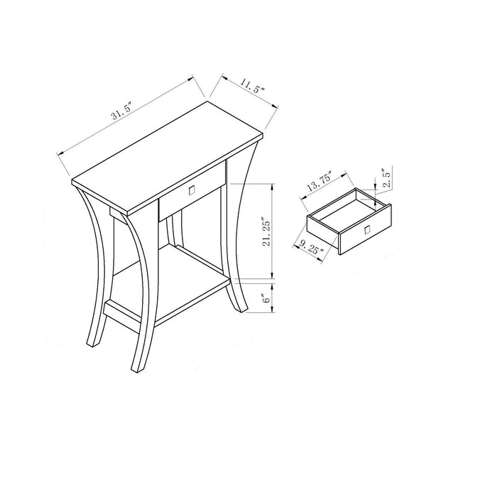 Accent Console, Hallway Table With Small Drawer