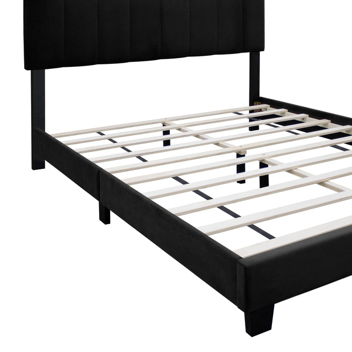 Queen Size Adjustable Upholstered Bed Frame Dark Velvet Collection Comfort And Simplicity