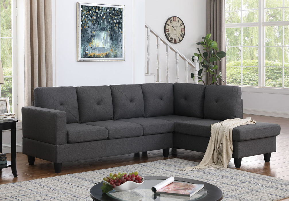 Santiago - Linen Sectional Sofa With Right Facing Chaise