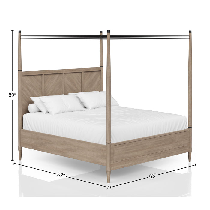 Transitional Styling Canopy Bed