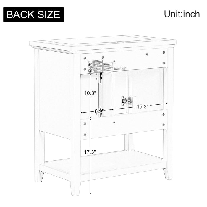 Bathroom Vanity Without Sink Top, Cabinet Base Only, Vanity With Multi-Functional Drawer - White