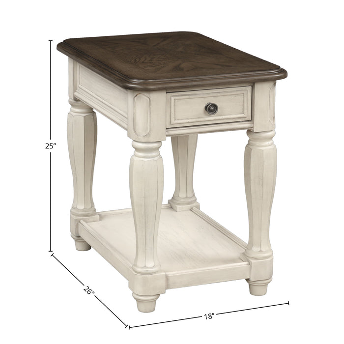 Chairside Table With Storage - Antique White