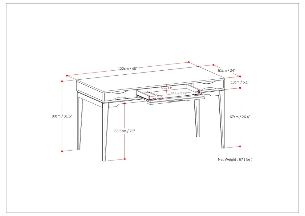 Harper - Small Desk - Walnut Brown