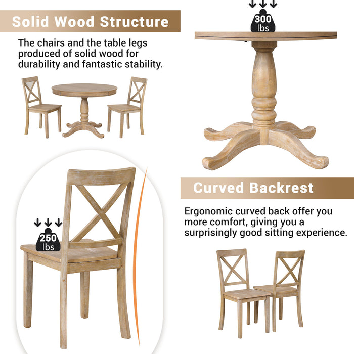 Modern Dining Table Set For 4, Round Table And 4 Kitchen Room Chairs, 5 Piece Kitchen Table Set For Dining Room, Dinette, Breakfast Nook