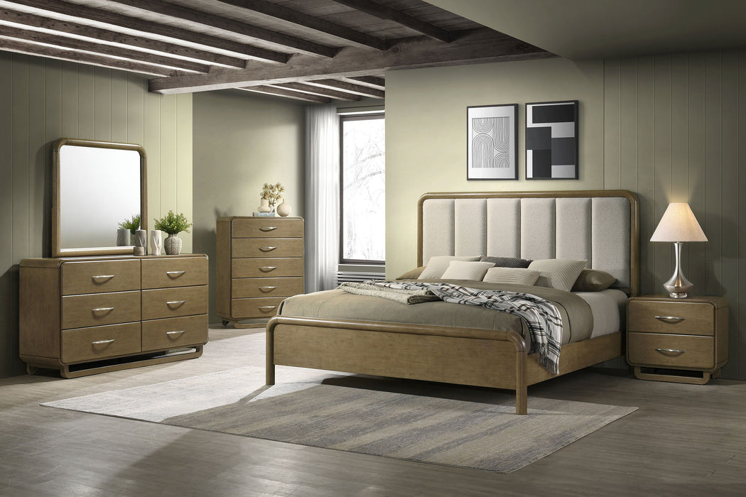 Amsbury - 6-Drawer Dresser And Mirror - Nutmeg