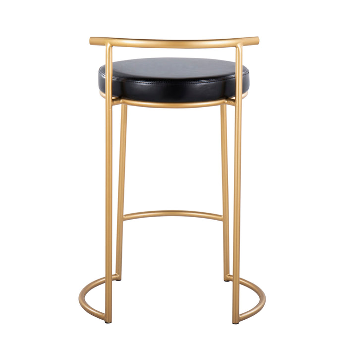 Fuji - Round Contemporary Fixed Height Counter Stool (Set of 2)