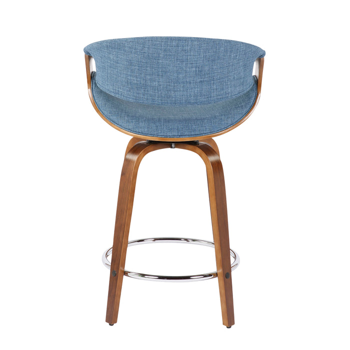 Curvini - Mid Century Modern Counter Stool (Set of 2)