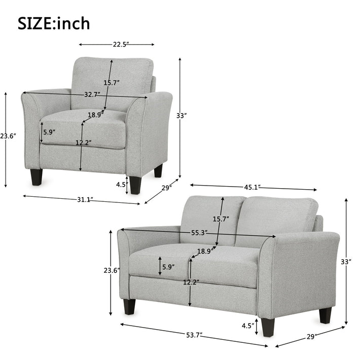 Living Room Furniture Armrest Single Sofa And Loveseat Sofa