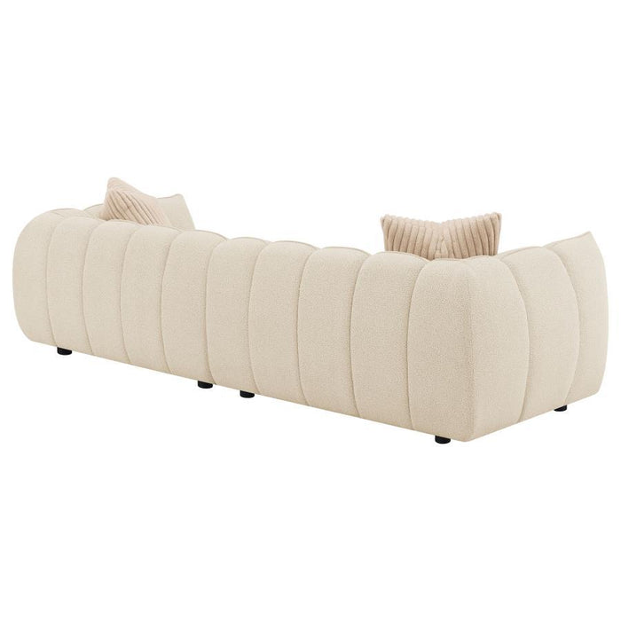 Winchester - Boucle Upholstered Extra Long Sofa - Sand Pebble