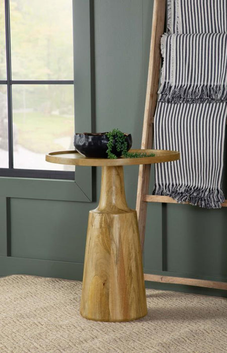 Ixia - Round Solid Mango Wood Accent Side Table