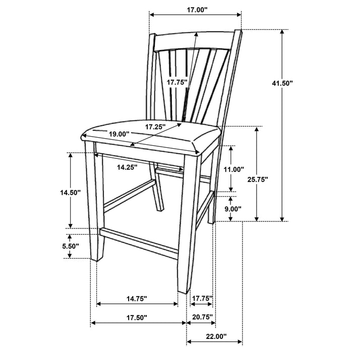 Canfield - Counter Height Dining Side Chair (Set of 2) - Brown