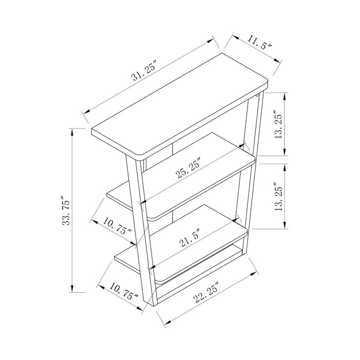 Contemporary Console Table With Three Open Shelves