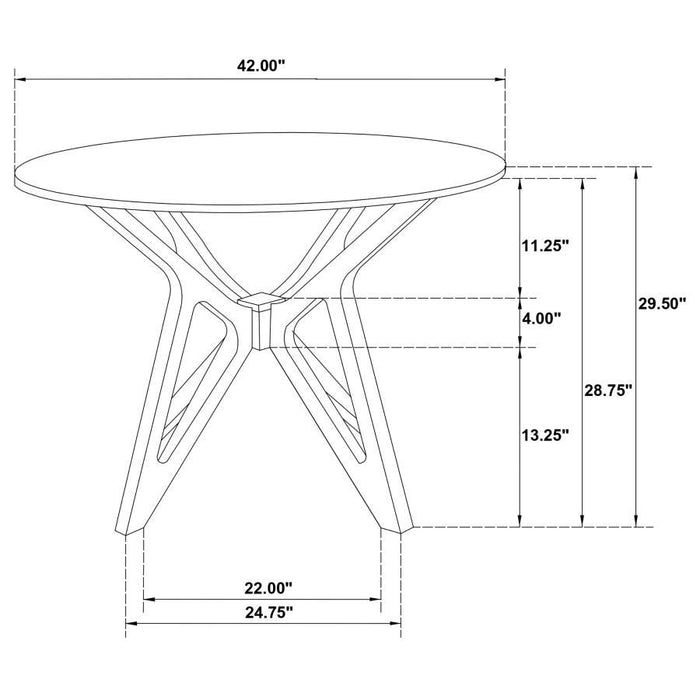 Elowen - 5 Piece Round Solid Wood Dining Set - Light Walnut