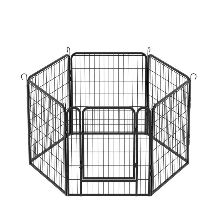 Heavy Duty Metal Playpen With Door, Dog Fence Pet Exercise Pen For Outdoor, Indoor