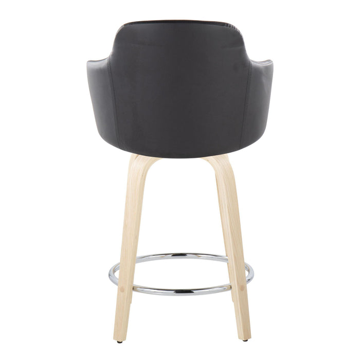 Boyne - Contemporary Fixed Height Counter Stool & Swivel With Round Footrest (Set of 2)