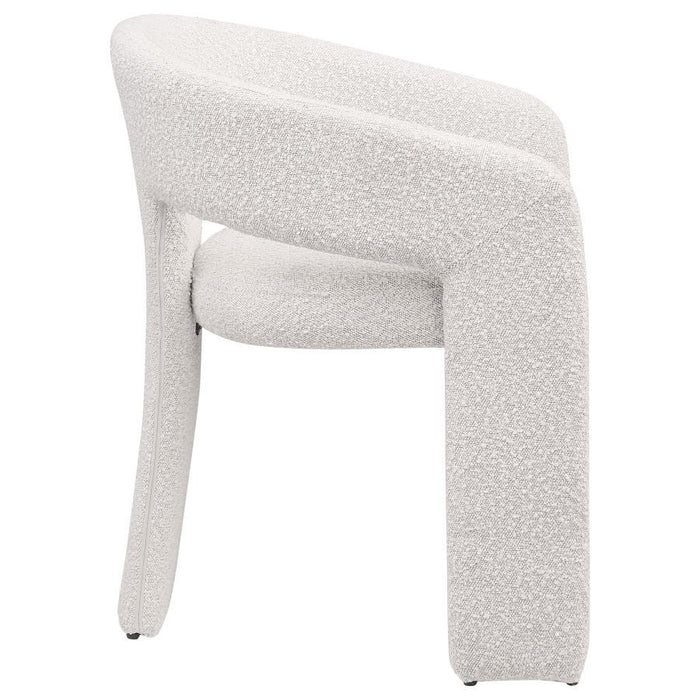 Eudora - Boucle Upholstered Dining Arm Chair - Cream