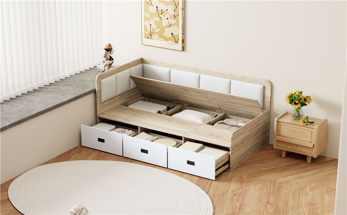 Daybed With Three Drawers And Three Storage Compartments