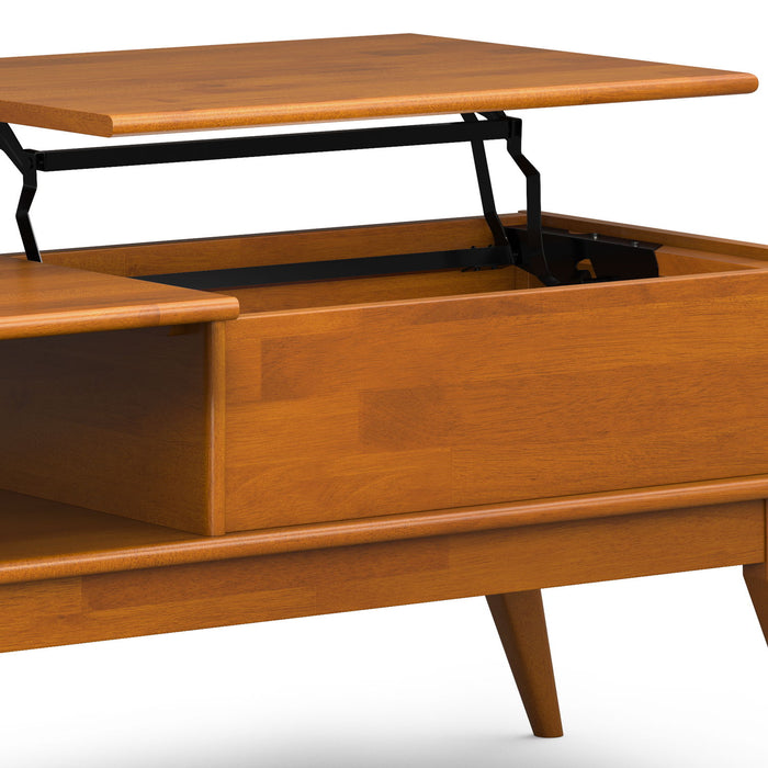 Draper - Lift Top Coffee Table - Teak Brown