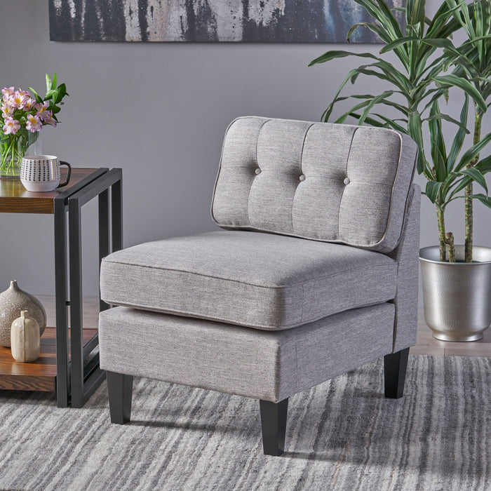 Modern Accent Chairs, Comfy Chair For Bedroom, Living Room Upholstered Sofa Chair For Small Spaces (Set of 2) - Light Gray