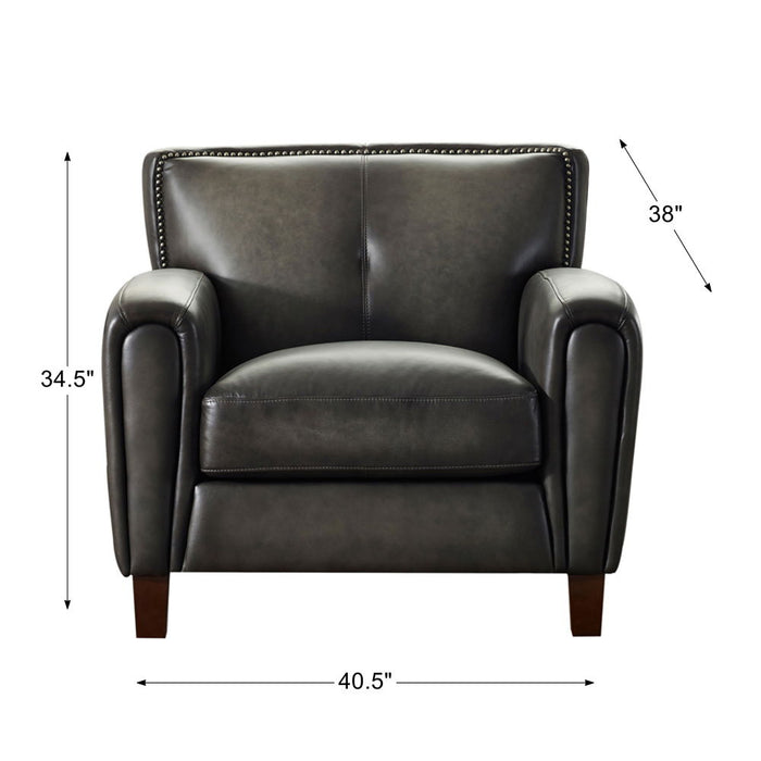 Weldon - Leather Chair - Gun Ash