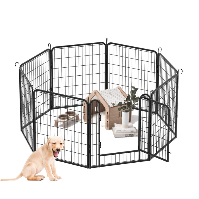 Heavy Duty Metal Playpen With Door, Dog Fence Pet Exercise Pen For Outdoor, Indoor