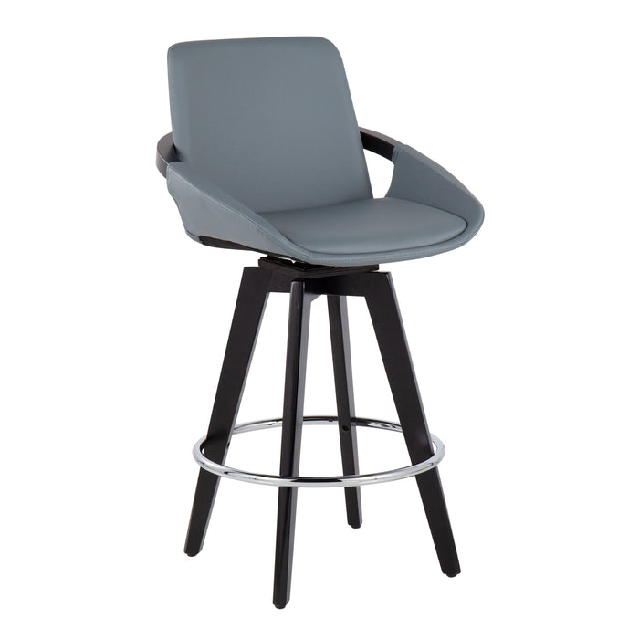 Cosmo - Contemporary Fixed Height Counter Stool With Swivel And Round Footrest (Set of 2)