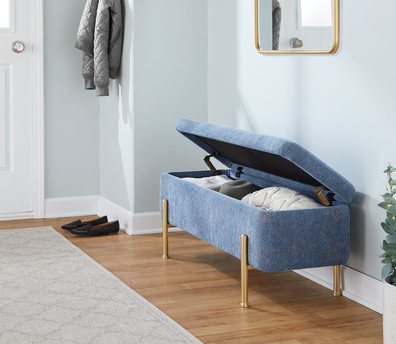 Daniella - Contemporary Bench - Gold / Blue