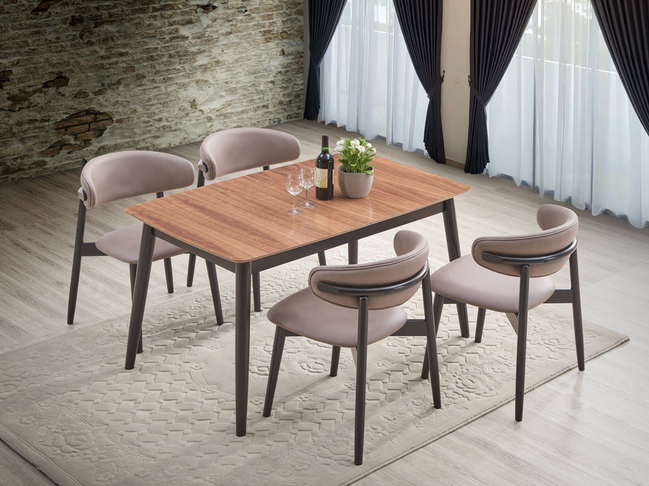 Lanae - Dining Table (Extension Bufferfly Leaf) - Natural / Black