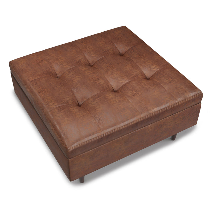 Shay - Mid Century Large Square Coffee Table Storage Ottoman