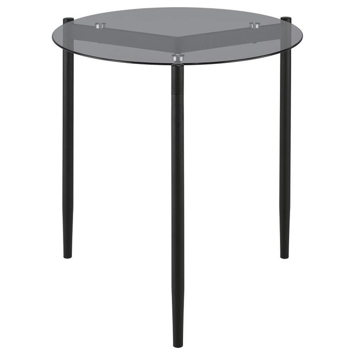 Rosalie - Round Smoked Glass Top End Table Sandy - Black