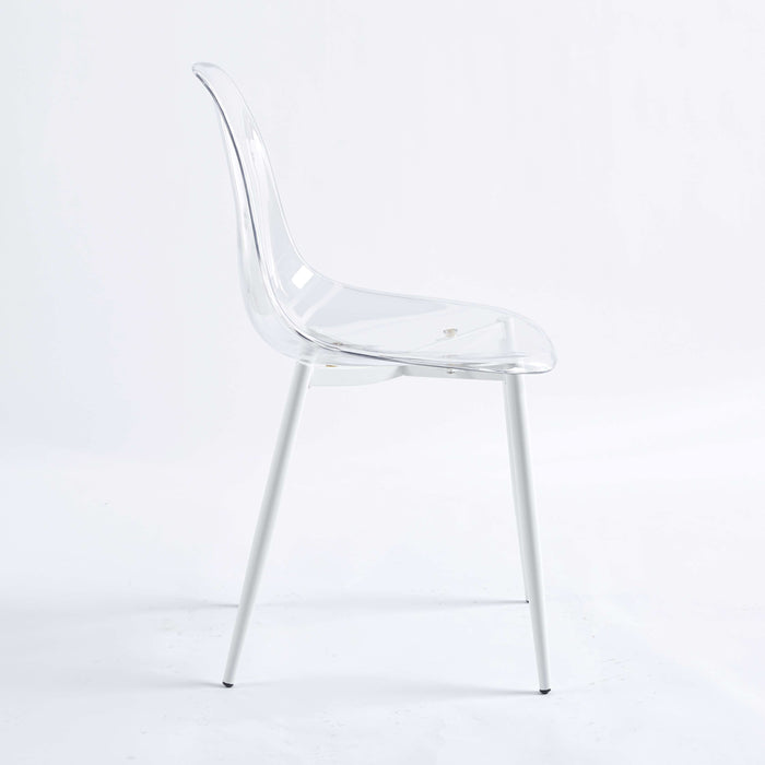 Dining Chair, Metal Leg, Plastic Seat (Set of 4)