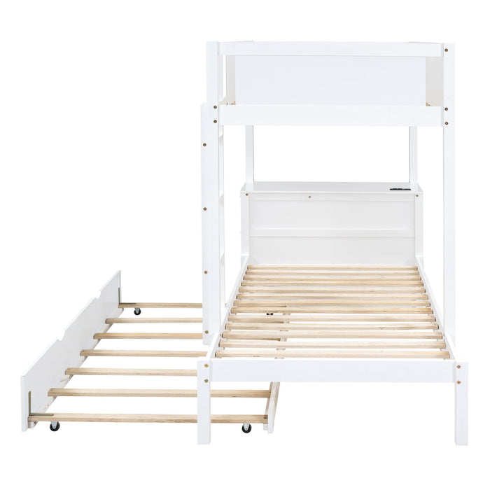 Bunk Bed With Twin Size Trundle, Storage And Desk