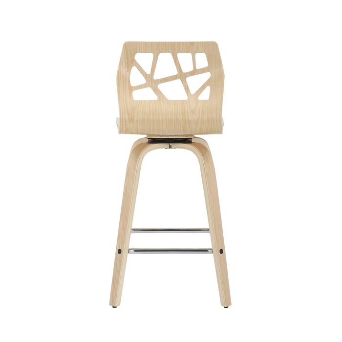 Folia - Mid Century Modern Counter Stool With Footrest (Set of 2)