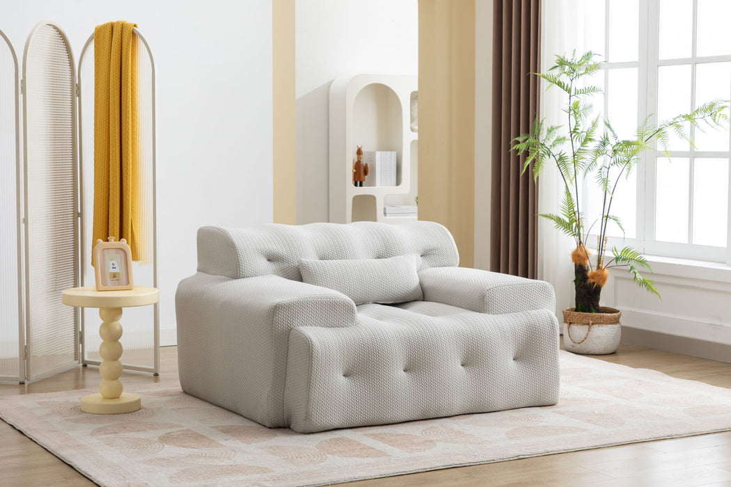 Large Size 1 Seater Sofa, Pure Foam Comfy Sofa Couch, Modern Lounge Sofa For Living Room, Apartment