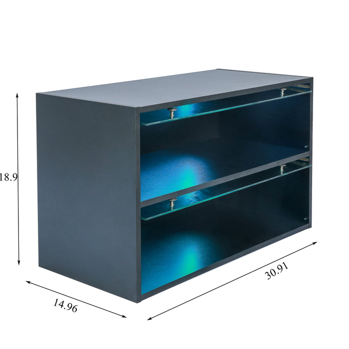 Glass Door Shoe Box, Shoe Storage Cabinet For Sneakers With LED Light