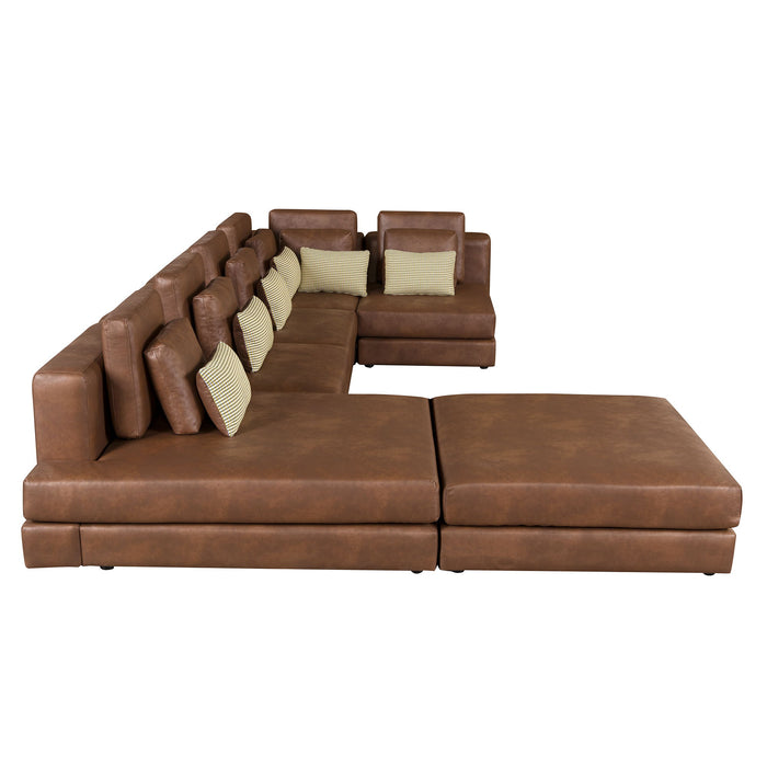 Modular Sectional Sofa Corner Sofa Chaise Lounge With Movable Ottoman For Living Room