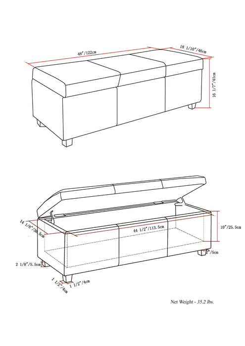 Avalon - Storage Ottoman Bench