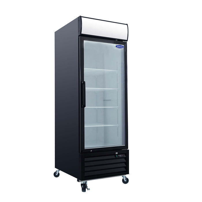 Glass Door Merchandiser Refrigerator Swing Door Commercial Display Refrigerators Merchandising Refrigeration With LED Top Panel